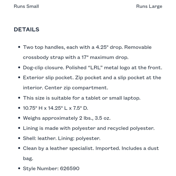 Ralph Lauren Leather Marcy Satchel - Picture 14 of 14